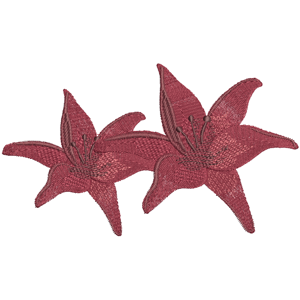 Brodyr - broderad blomma (lilja) rd